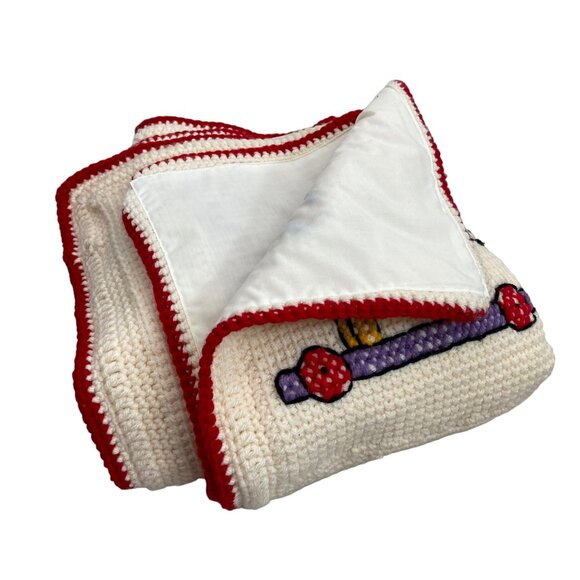 Nursery Crib Blanket Cross Stitch Animal Safari Circus Zoo 40x48 Baby Blanket - Picture 9 of 11